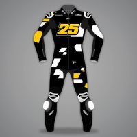 Raul Fernandez Black Motorcycle Suit Aprilia Winter Test 2022 front view
